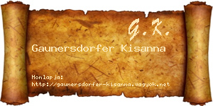 Gaunersdorfer Kisanna névjegykártya
